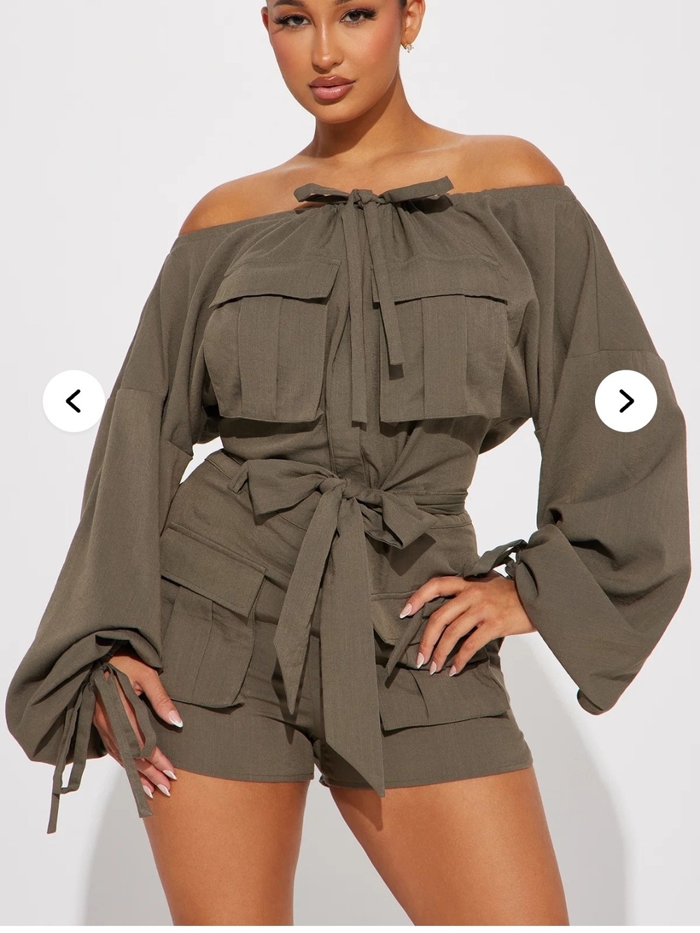 Fashion Nova Tania Linen Romper(current)